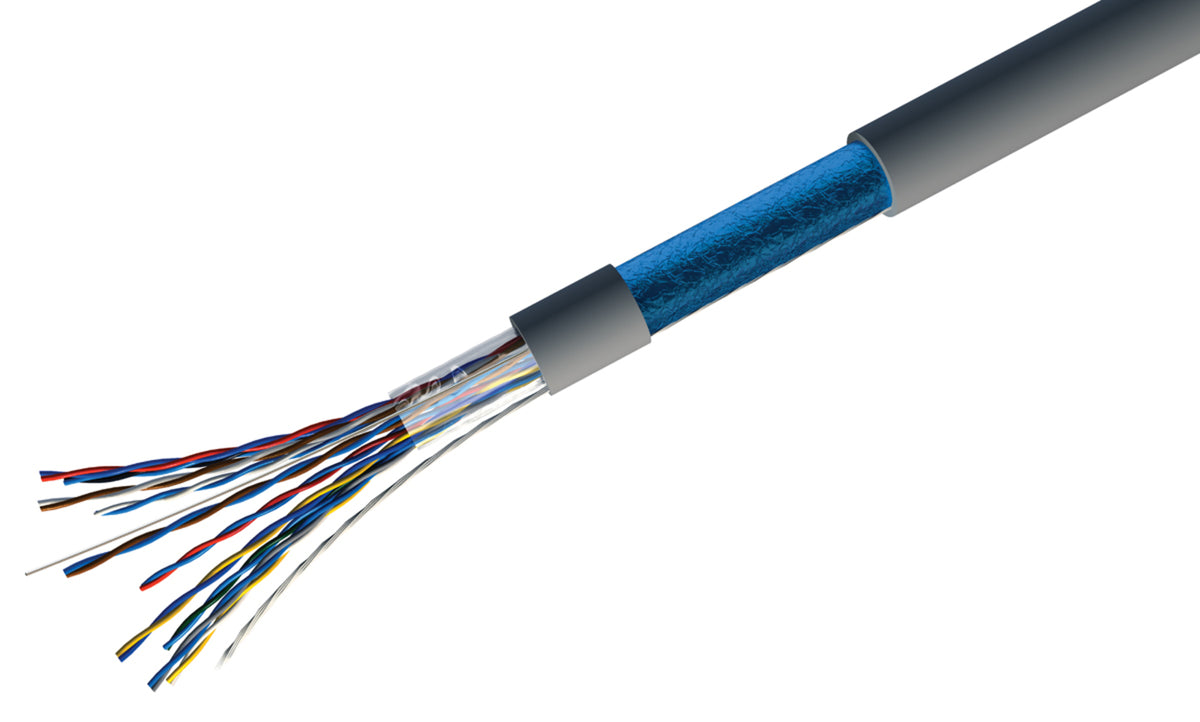 TieDex UK 10 Core Telephone Cable, 1 x 0.81 mm, Grey, Red Sheath, 100 m