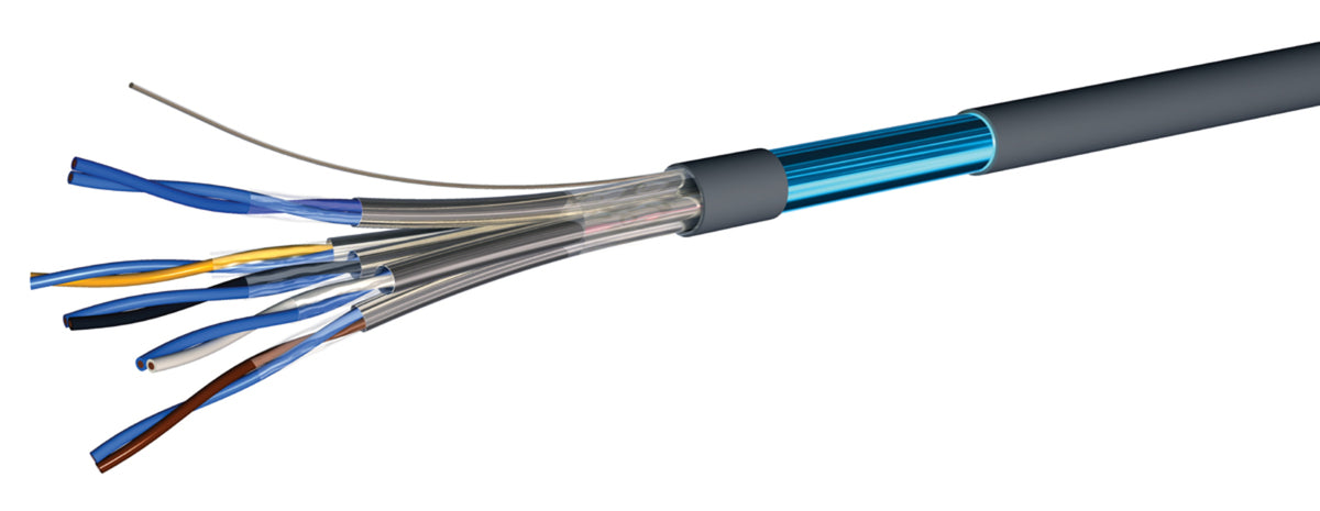 TieDex UK 4 Core Telephone Cable, 1 x 0.81 mm, Grey, Ivory Sheath, 100 m