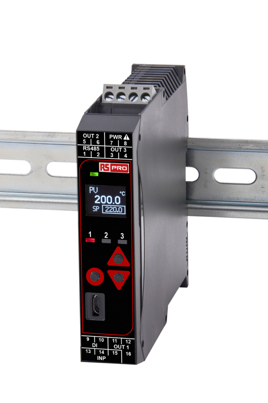 TieDex UK DIN Rail PID Temperature Controller 1 Input, 2 Output Relay 24V ac PID Controller