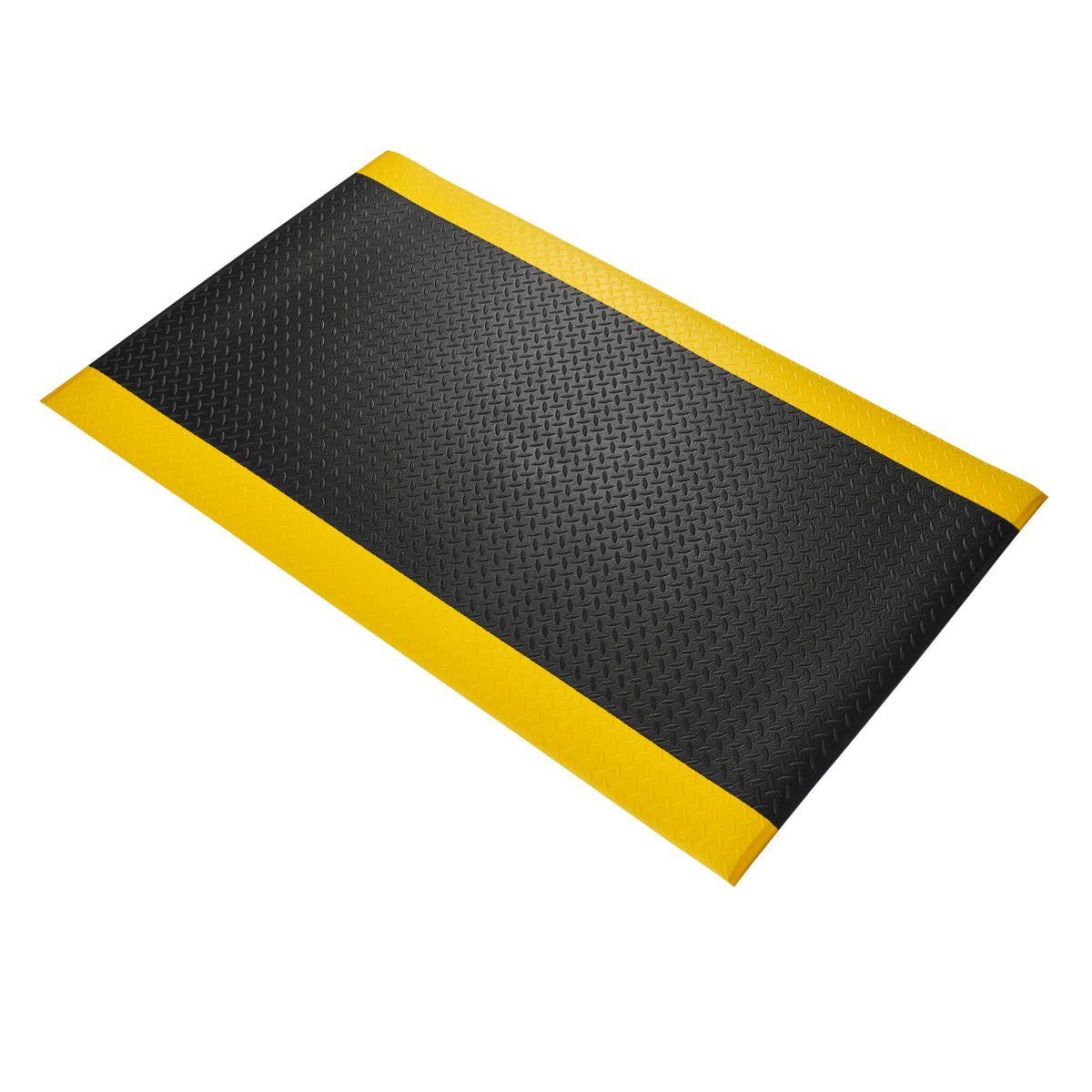 TieDex UK Individual Polyvinyl Chloride Foam Anti-Fatigue Mat 900mm x 1.5 m x 9.5 mm, Yellow, Black