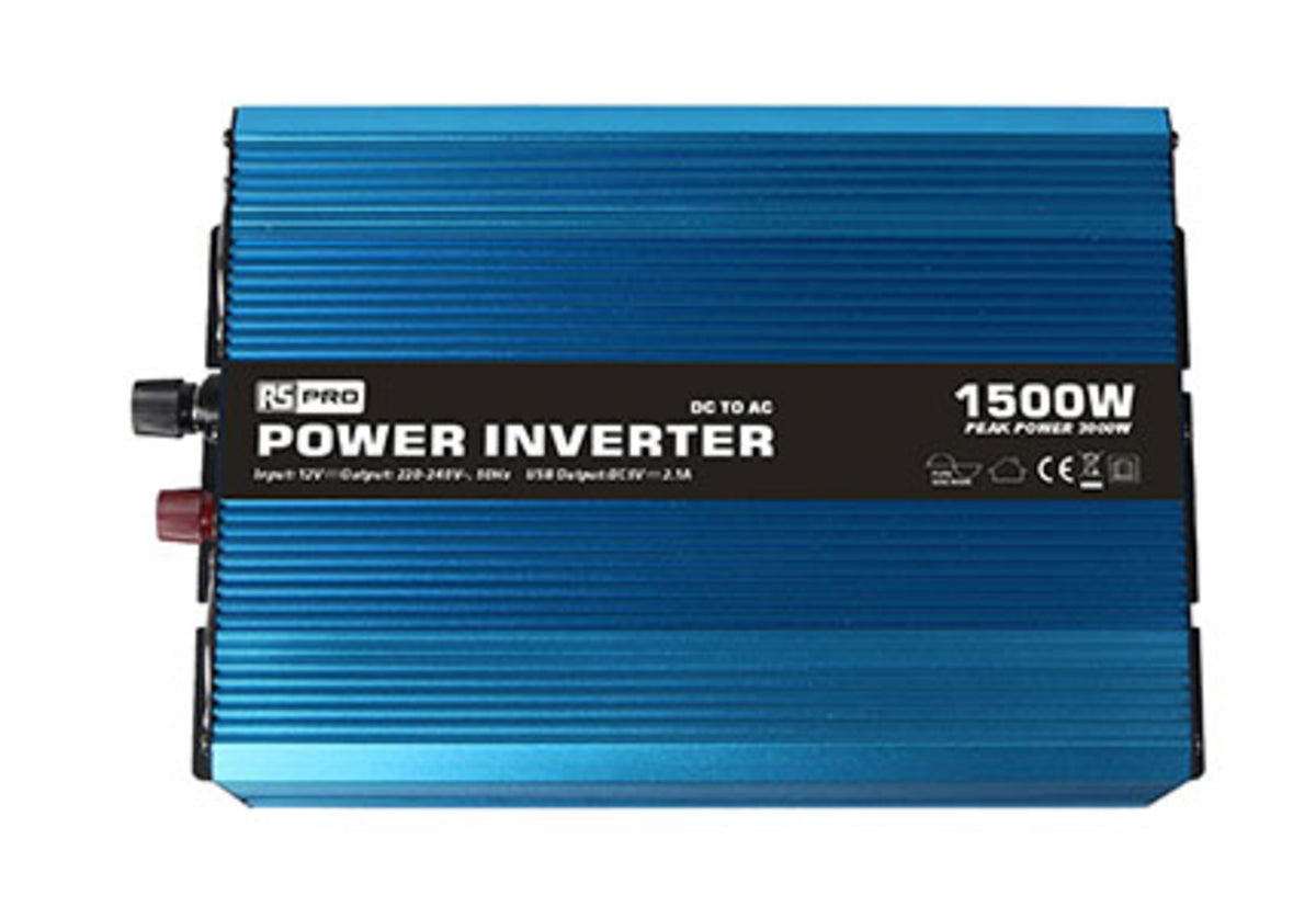 TieDex UK Chassis 1500W Power Inverter, 12V Input, 230V Output
