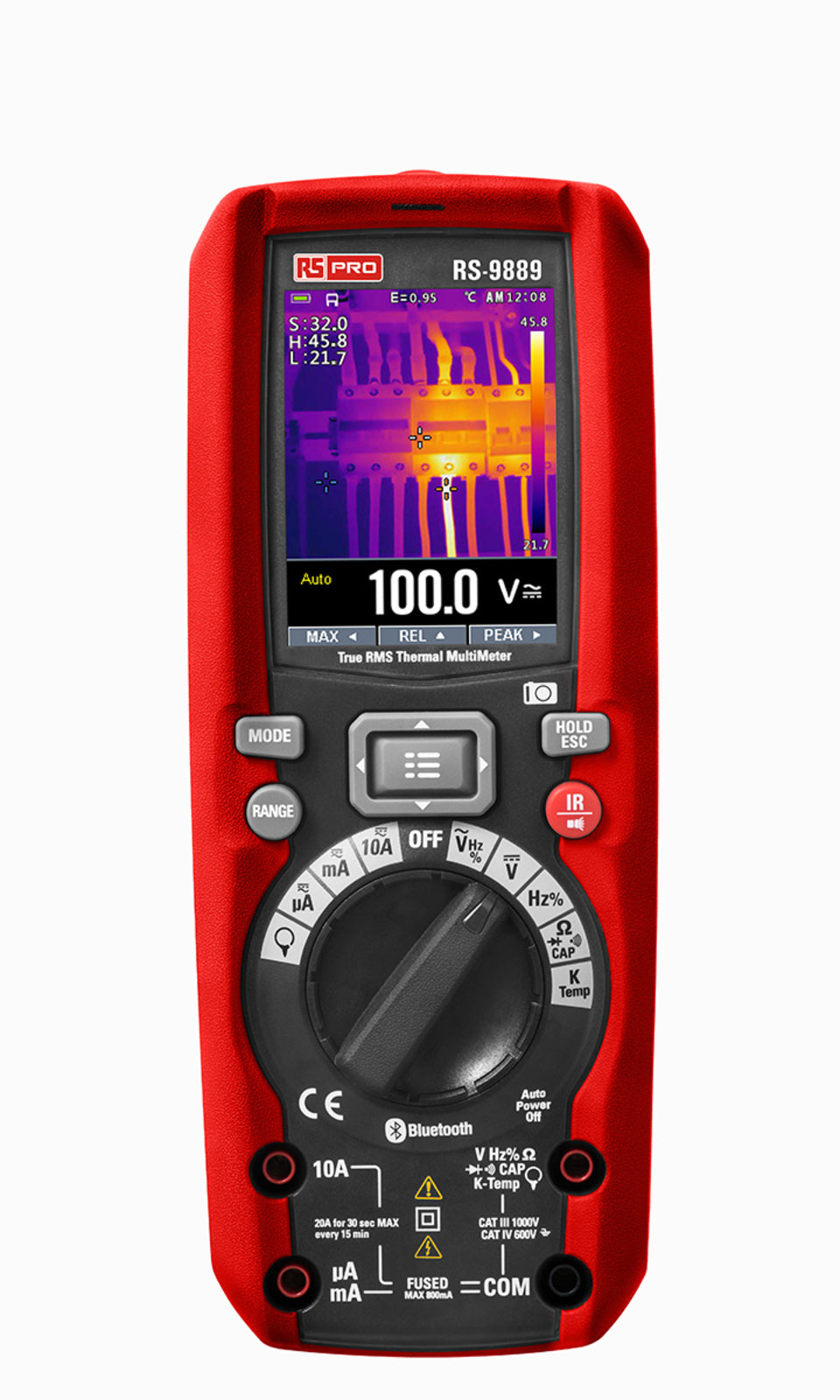 TieDex UK RS-9889 Handheld Multimeter True RMS, 10 A ac, 10 A dc, 1 kV ac, UKAS Calibrated