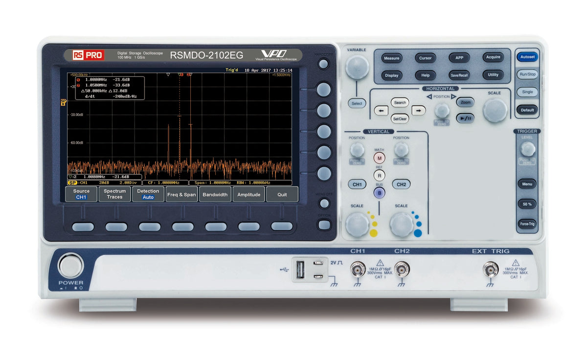 TieDex UK, 100 MHz Bench Oscilloscope, 2 Channels, UKAS