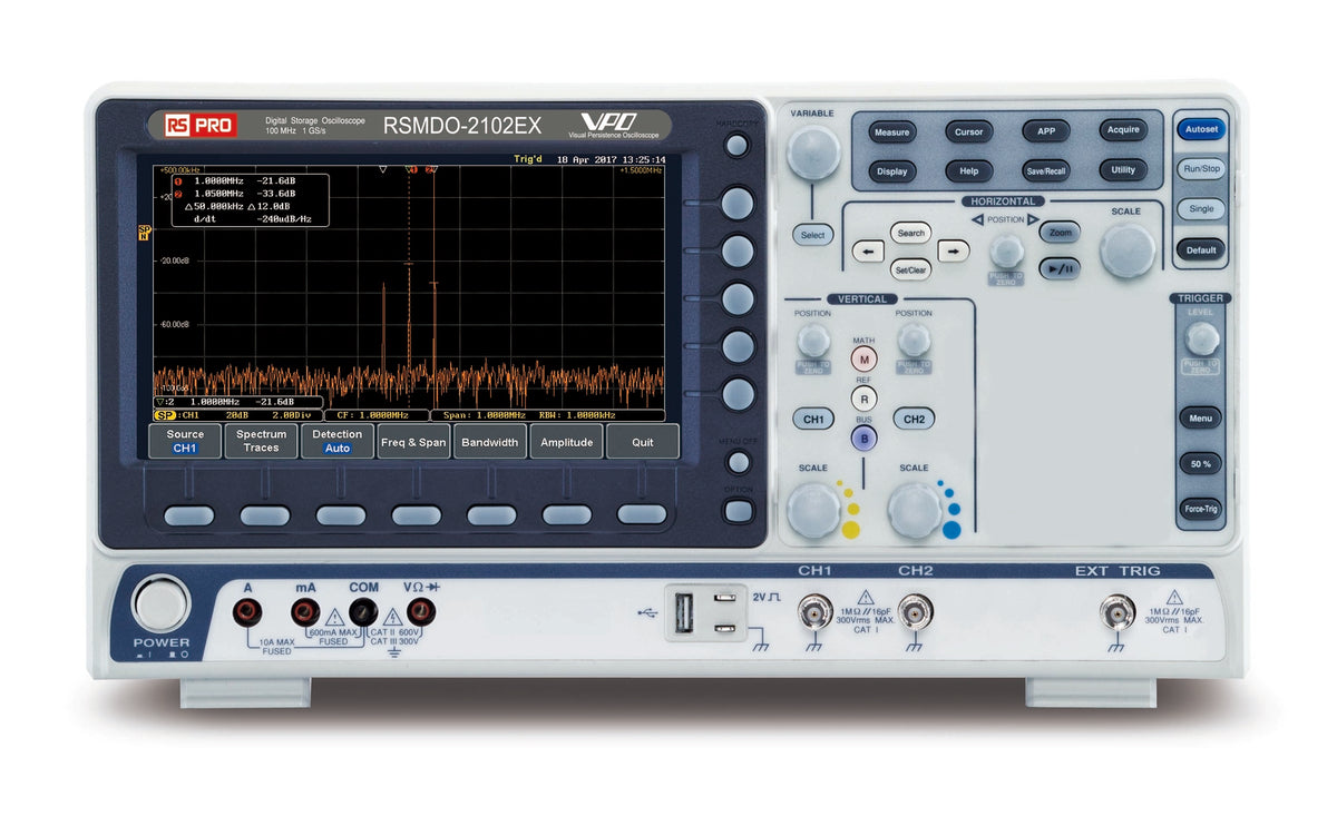 TieDex UK, 100 MHz Bench Oscilloscope, 2 Channels, RSCAL