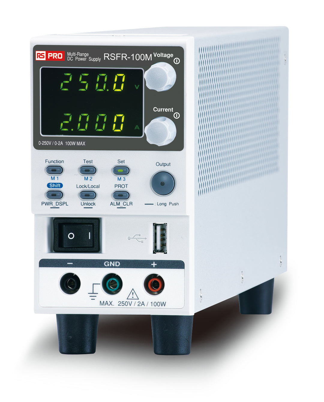 TieDex UK Digital Bench Power Supply, 1-Output 0 V to 250V, 100 W, 2 A Max, UKAS