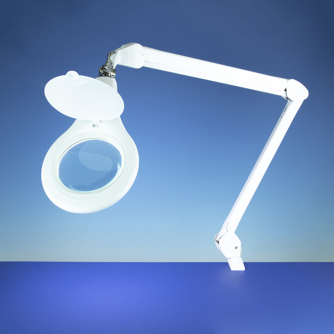 TieDex UK LED Magnifying Lamp with Table Clamp, 3dpt, 125 mm Lens