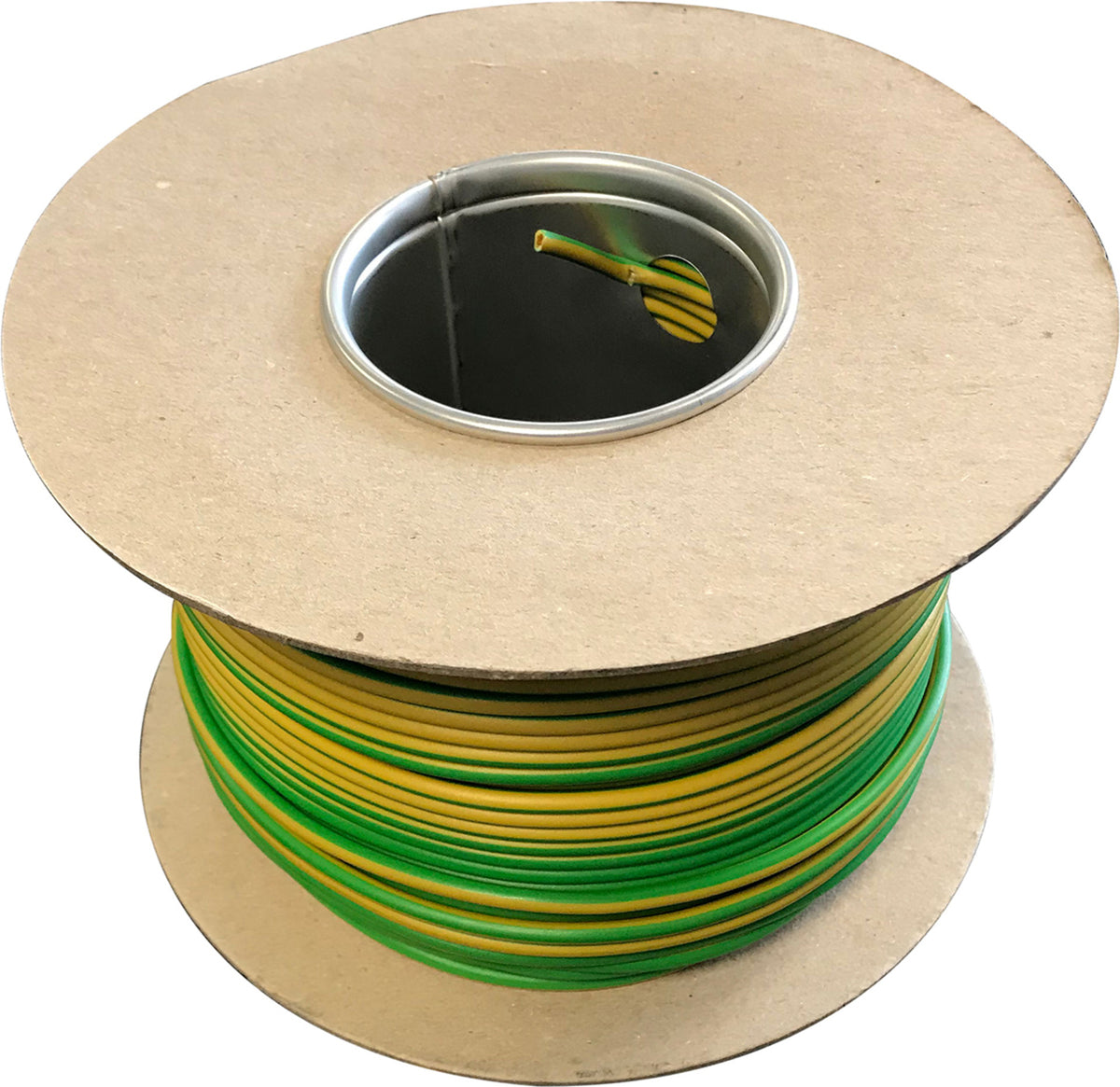 TieDex UK 6491B Series Green, Yellow Hook Up Wire, 7/2.14 mm, 2.14 mm core strands, 100 m, Thermoplastic Polyolefin