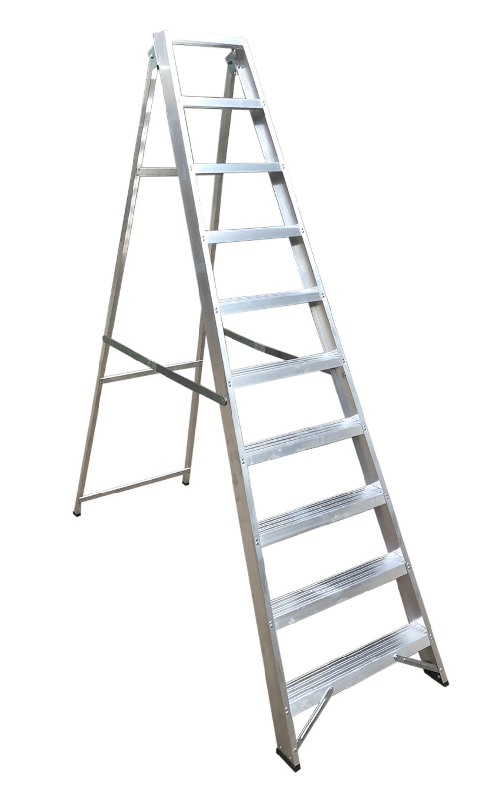 TieDex UK Aluminium 10 steps Step Ladder, 2.17 m open length