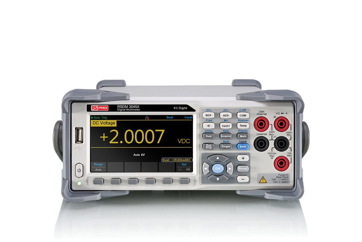 TieDex UK RSDM3045X Bench Multimeter True RMS, 10 A ac, 10 A dc, 750 V ac, UKAS Calibrated