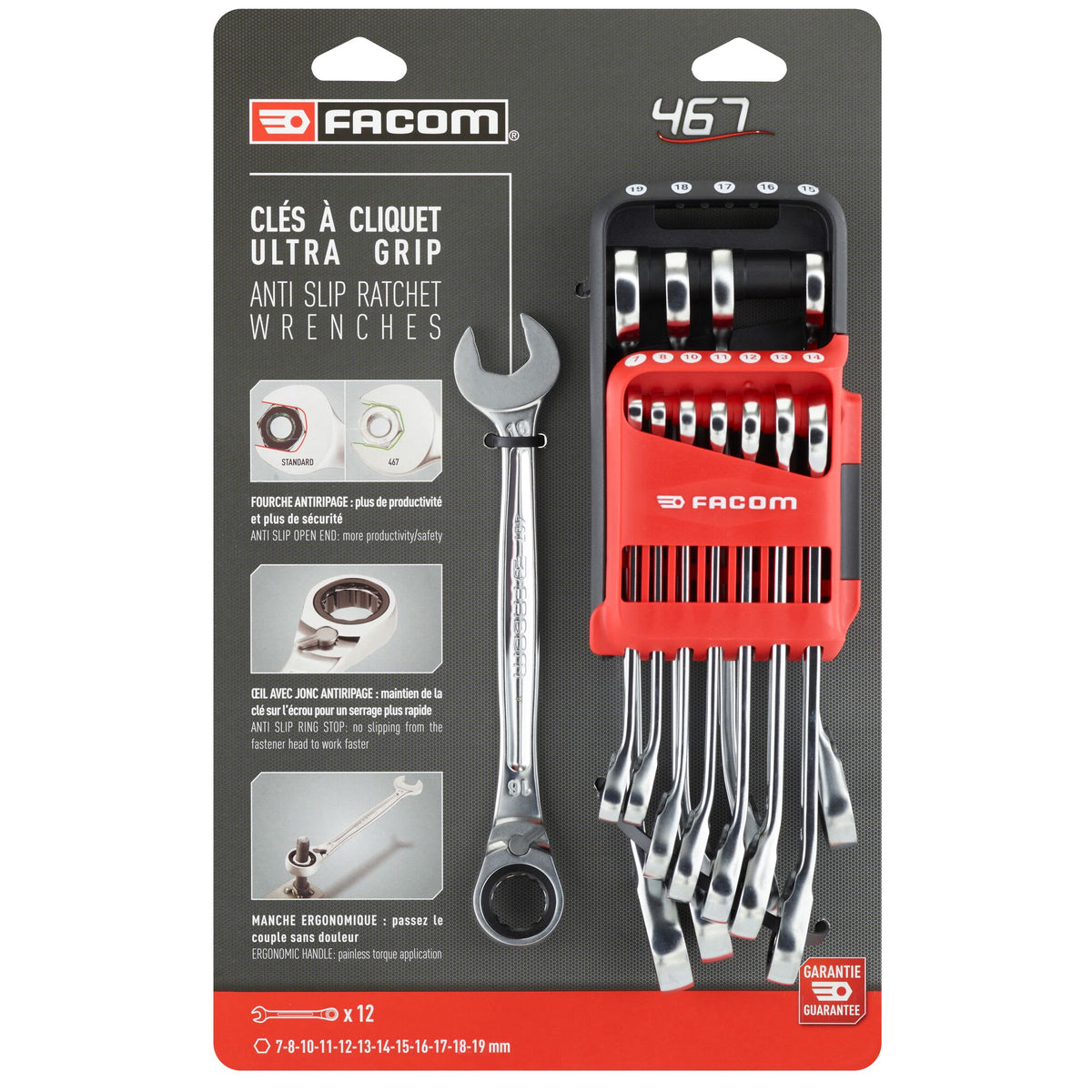 Facom 12-Piece Spanner Set, 7 – 19 mm