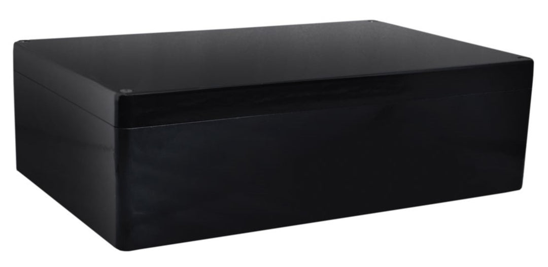 TieDex UK Black Black Lid Fibreglass Reinforced Polyester Enclosure, IP66, 160 mm x 400 mm x 250 mm
