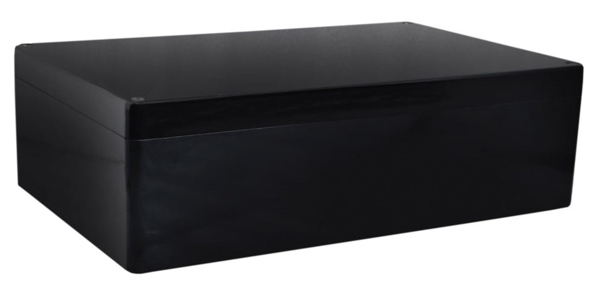 TieDex UK Black Black Lid Fibreglass Reinforced Polyester Enclosure, IP66, 160 mm x 400 mm x 250 mm