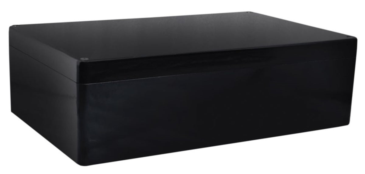 TieDex UK Black Black Lid Fibreglass Reinforced Polyester Enclosure, IP66, 201 mm x 400 mm x 405 mm