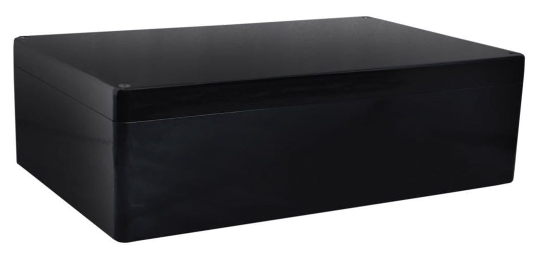 TieDex UK Black Black Lid Fibreglass Reinforced Polyester Enclosure, IP66, 121 mm x 600 mm x 250 mm