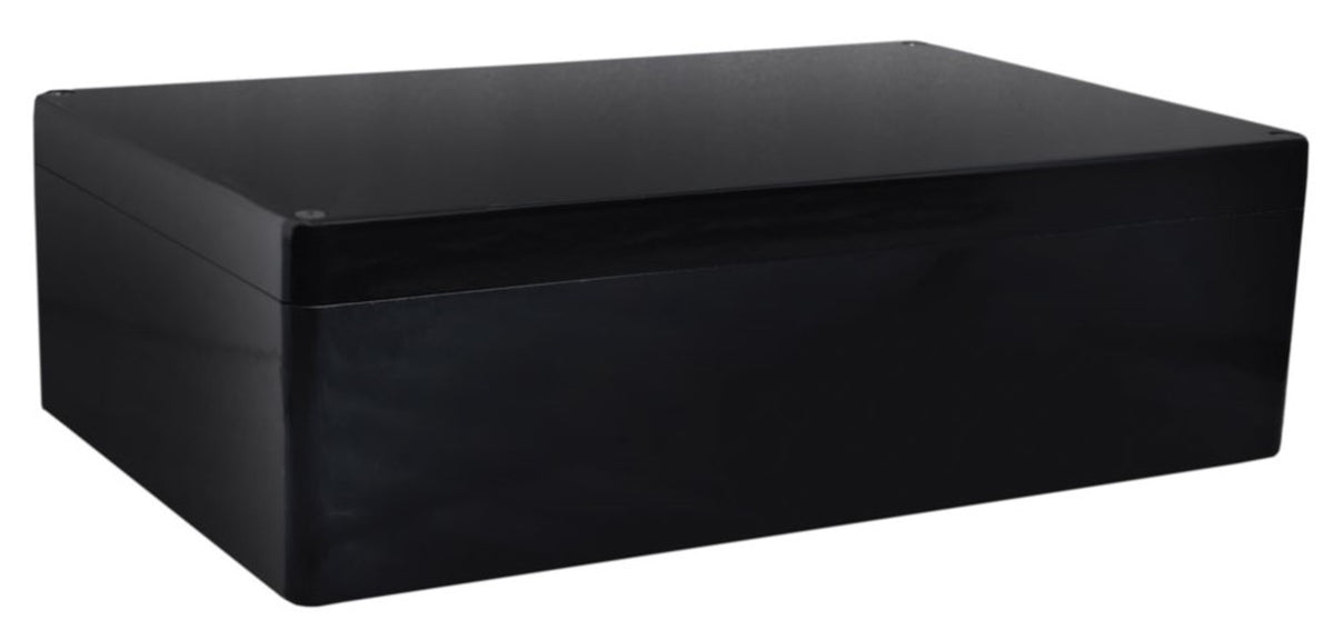 TieDex UK Black Black Lid Fibreglass Reinforced Polyester Enclosure, IP66, 121 mm x 600 mm x 250 mm