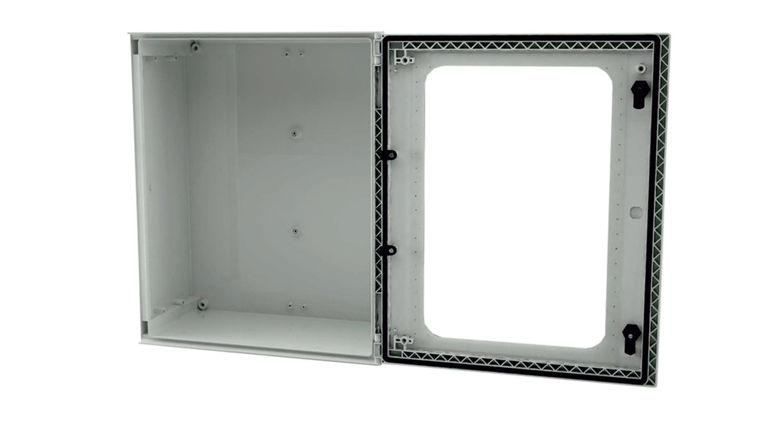 TieDex UK Fibreglass Reinforced Polyester Wall Box, IP66 Transparent Door, 800 mm x 600 mm x 300 mm