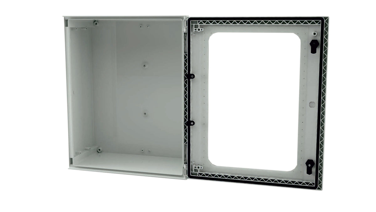 TieDex UK Fibreglass Reinforced Polyester Wall Box, IP66 Transparent Door, 800 mm x 600 mm x 300 mm