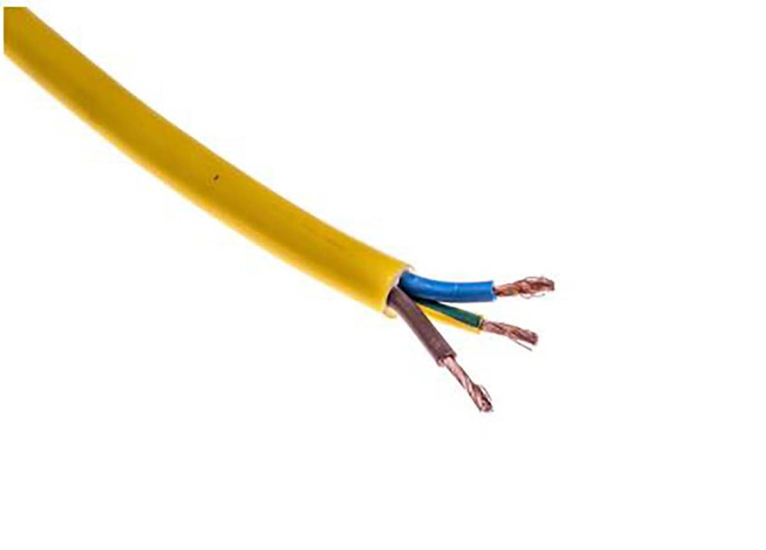 TieDex UK 3 Core Power Cable, Yellow 2.5mm² 60 °C, 100 m Polyvinyl Chloride