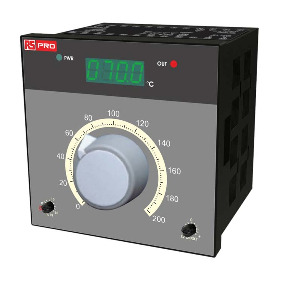 TieDex UK Panel On-Off Temperature Controller 1 Input, 2 Output Solid State Relay 230V ac