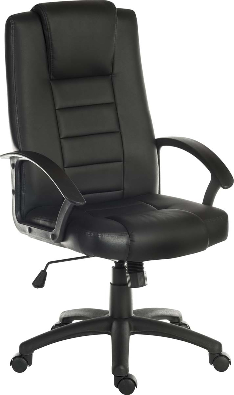 TieDex UK Black Leather Executive Chair, 115 kg Weight Capacity