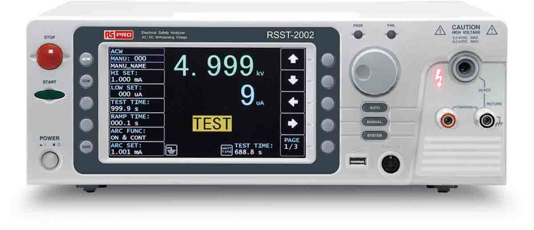TieDex UK RSST-2003 Insulation Tester, 50 V Min, 5000 V dc Max, 50 GΩ CAT I