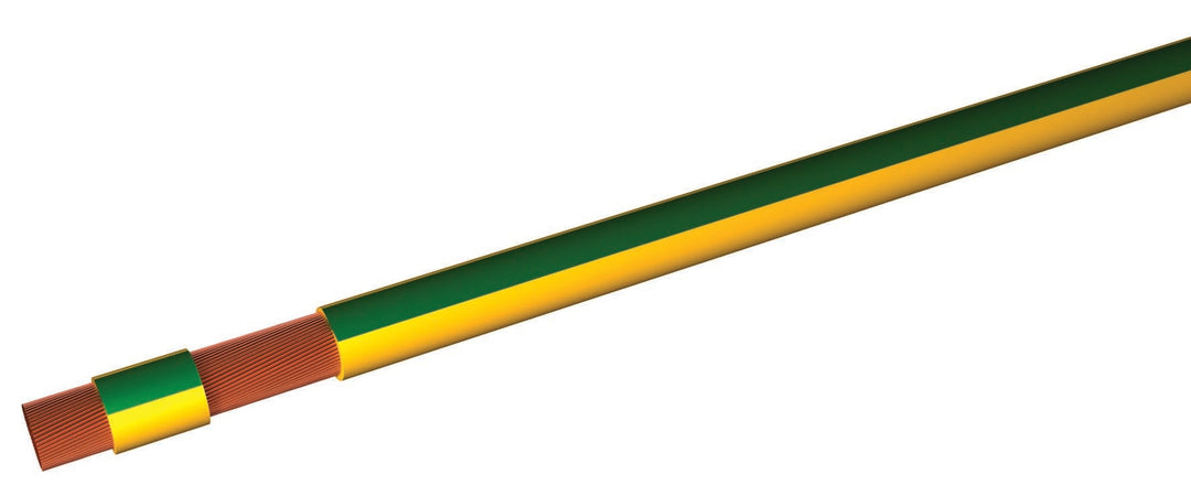 TieDex UK Yellow, Green 10 mm² Hook Up Wire, 8 AWG, 100 m, Polyvinyl Chloride