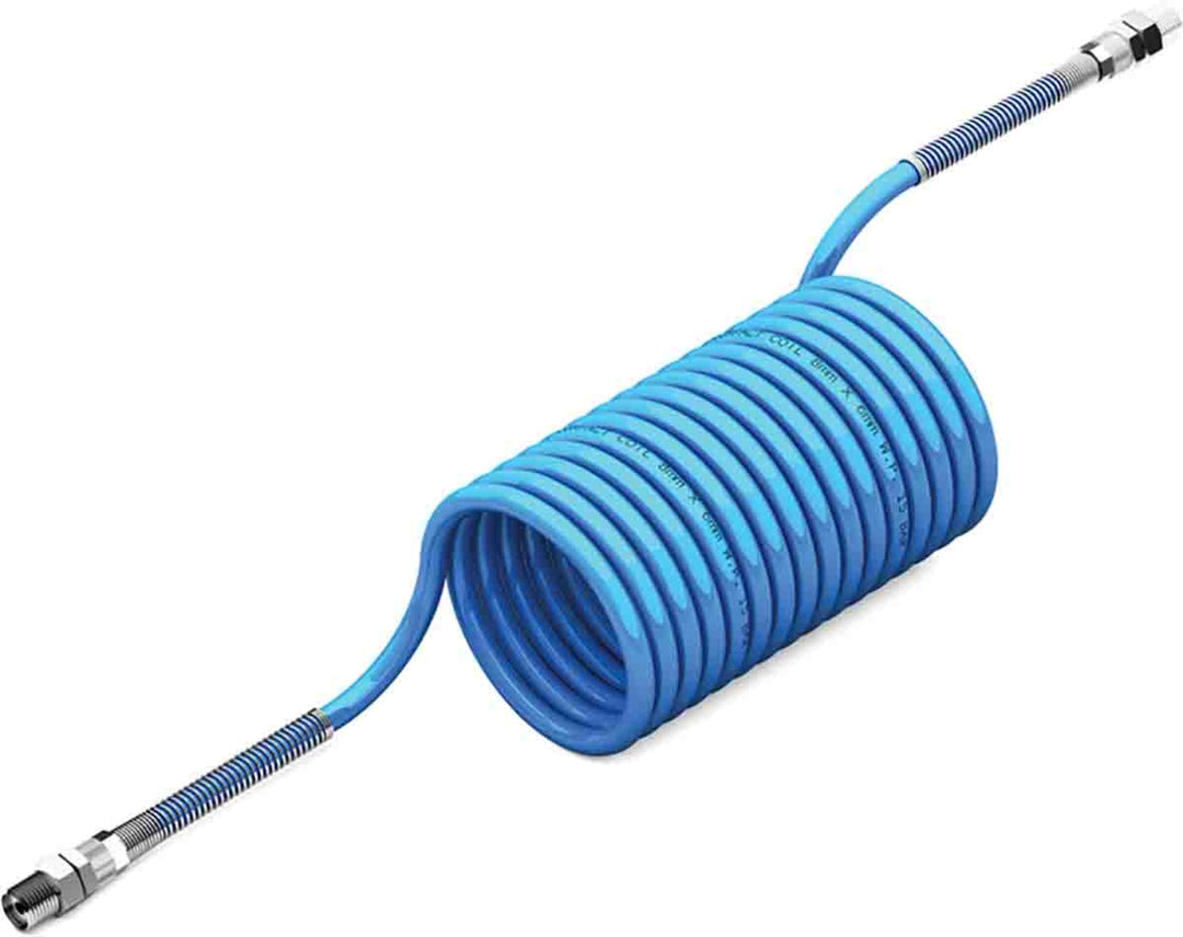 TieDex UK 10 m Blue, Polyamide Recoil Hose, 80 °C, -40 °C