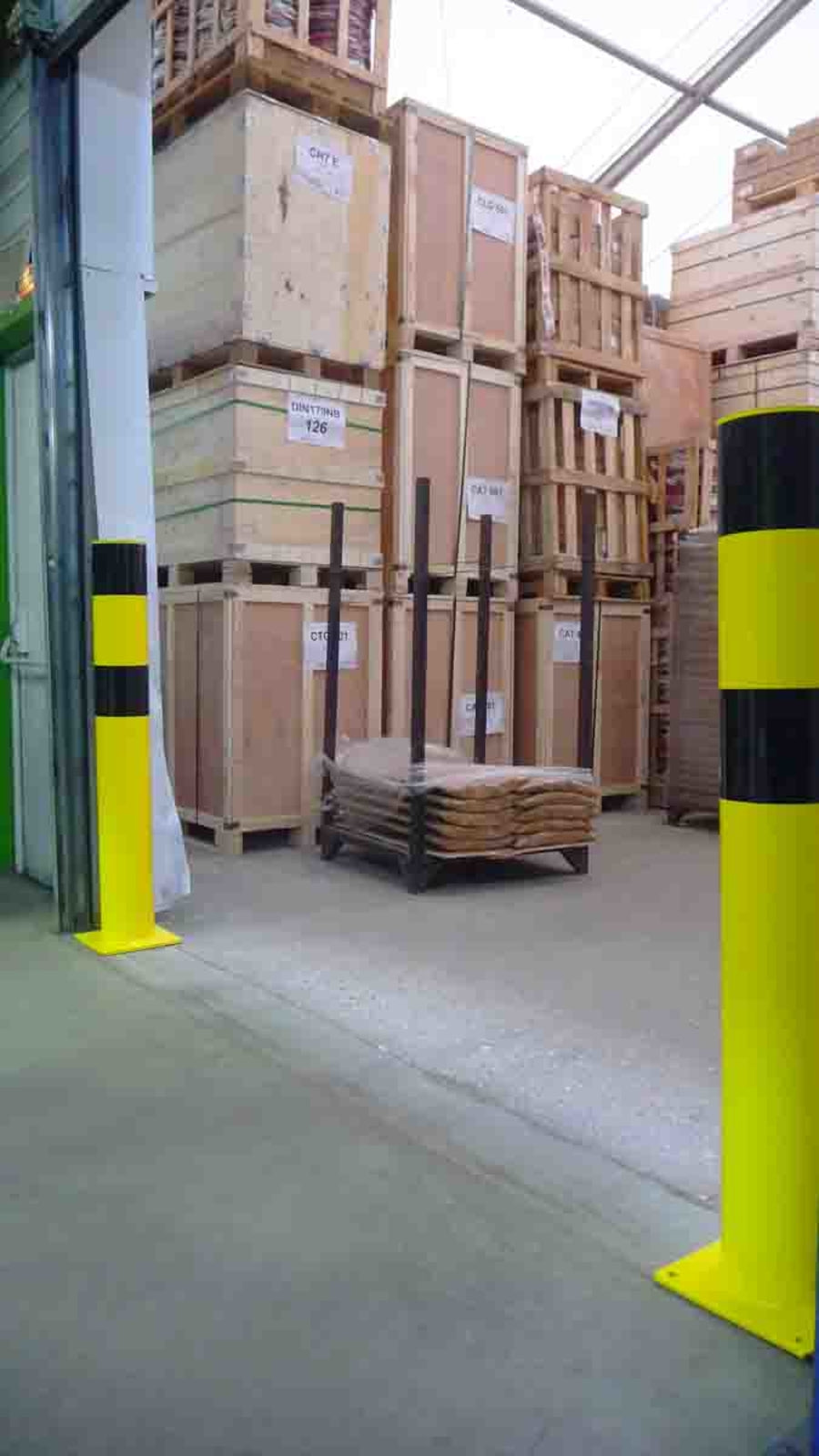 TieDex UK Black, Yellow Post, Steel, Barrier Post