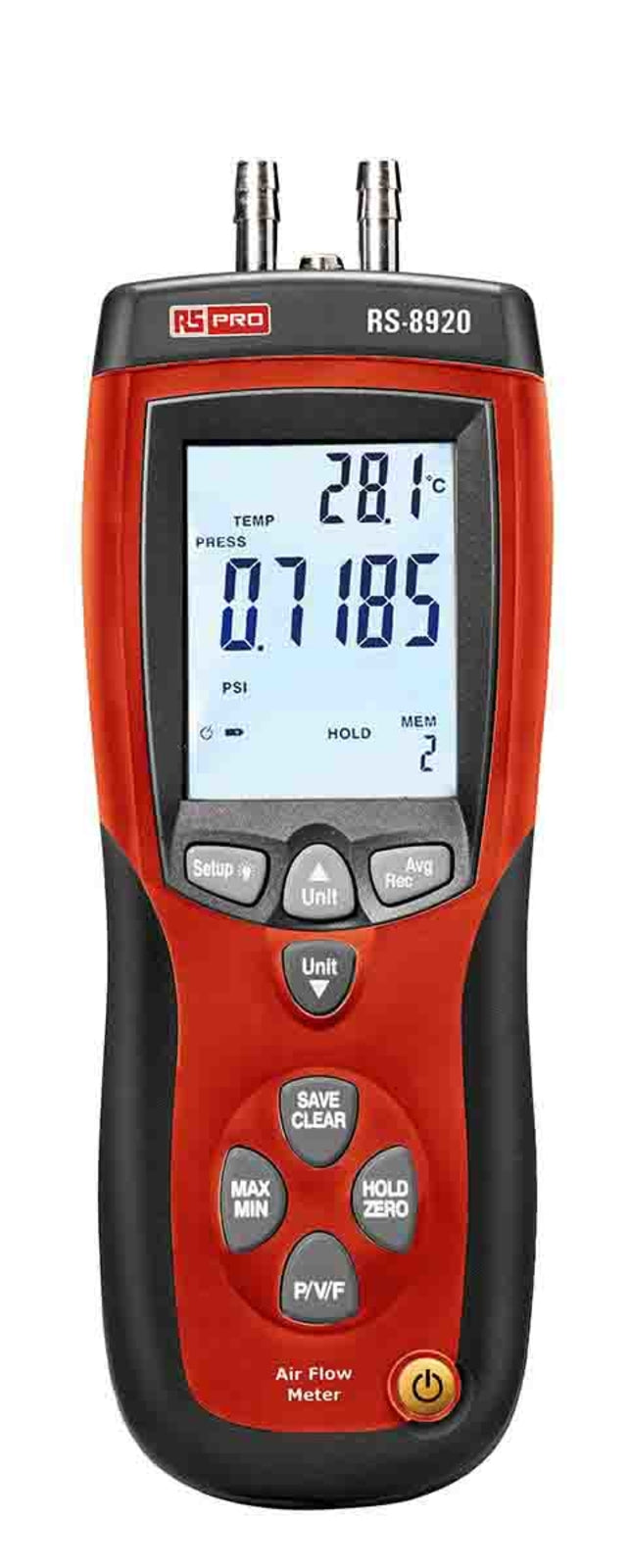 TieDex UK RS-8920 Manometer With 2 Pressure Port/s, Max Pressure Measurement 5000 Pa