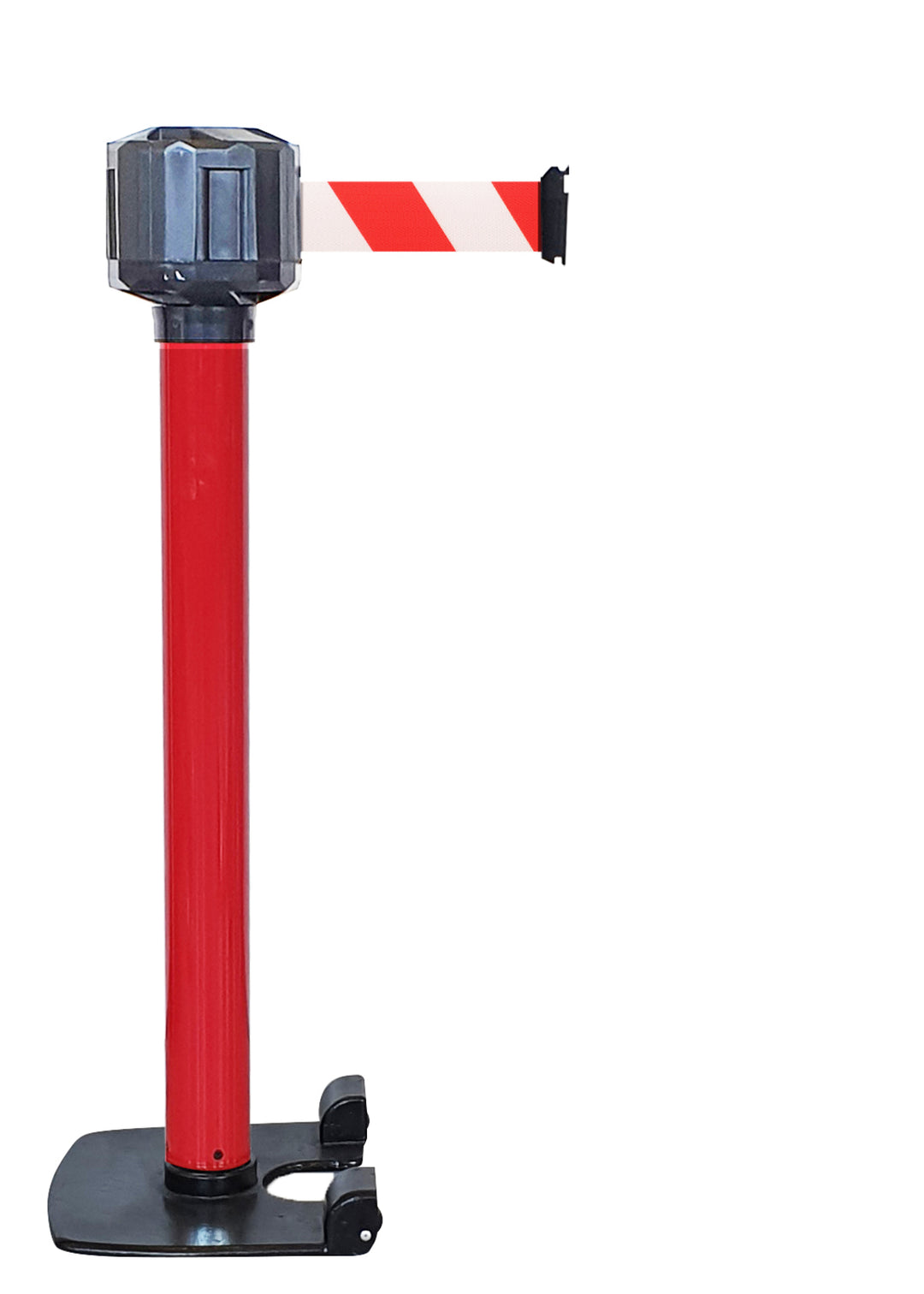 TieDex UK Red Strap Post, White, Red Tape, Polyester, Polyester, Retractable Barrier, 10 m