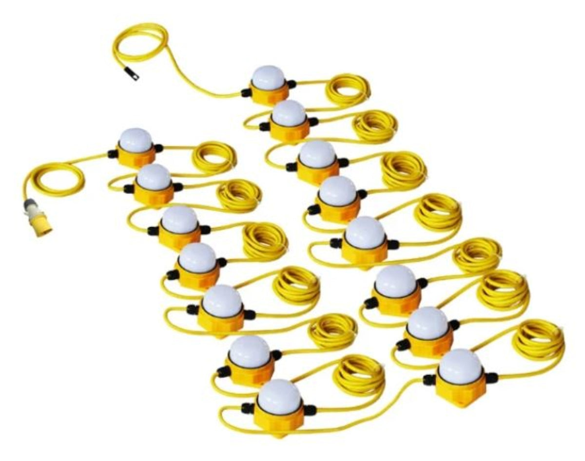 TieDex UK LED LED Festoon Light Work Light 17 Lm/W, 2550 lm, 110 V BS4343/IEC60309 Plug, 110V, IP55