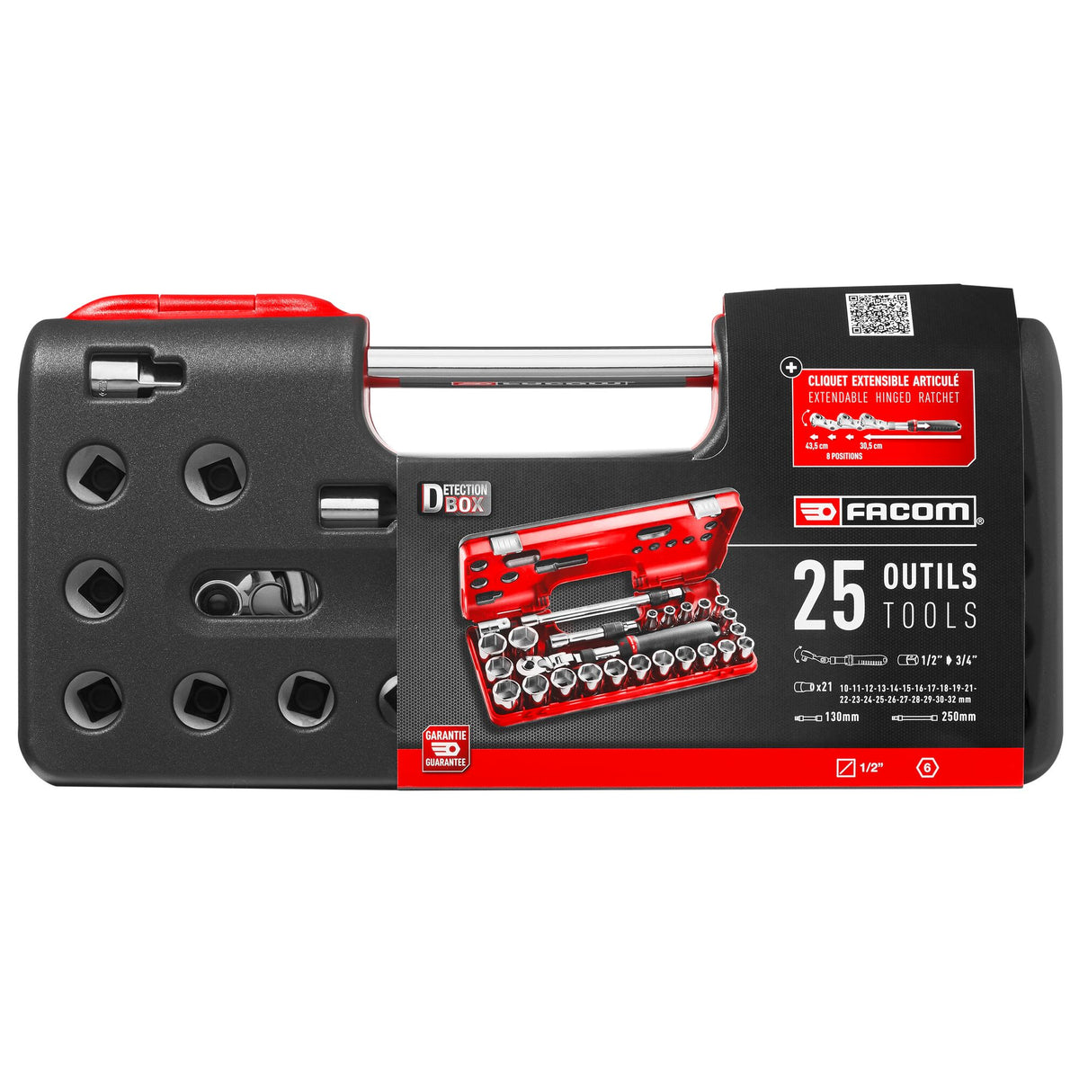 Facom 25-Piece 1/2 in 6 Point Socket Set