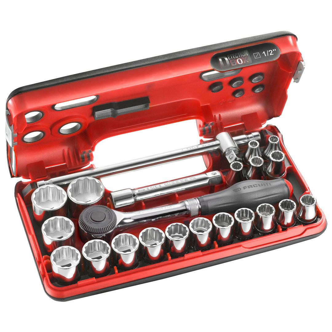 Facom 22-Piece 1/2 in 12 Point Socket Set