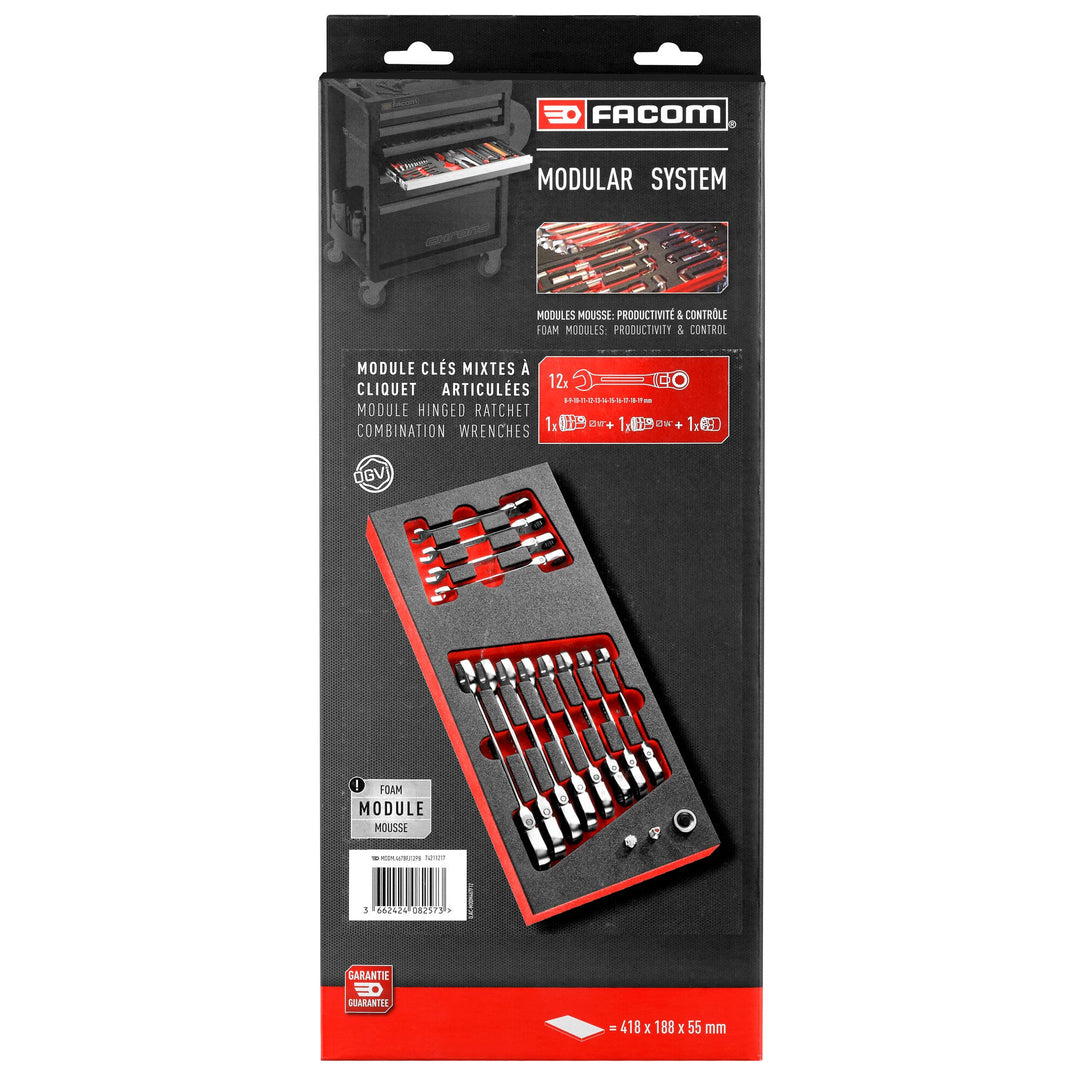 Facom 12-Piece Spanner Set, 8 – 19 mm