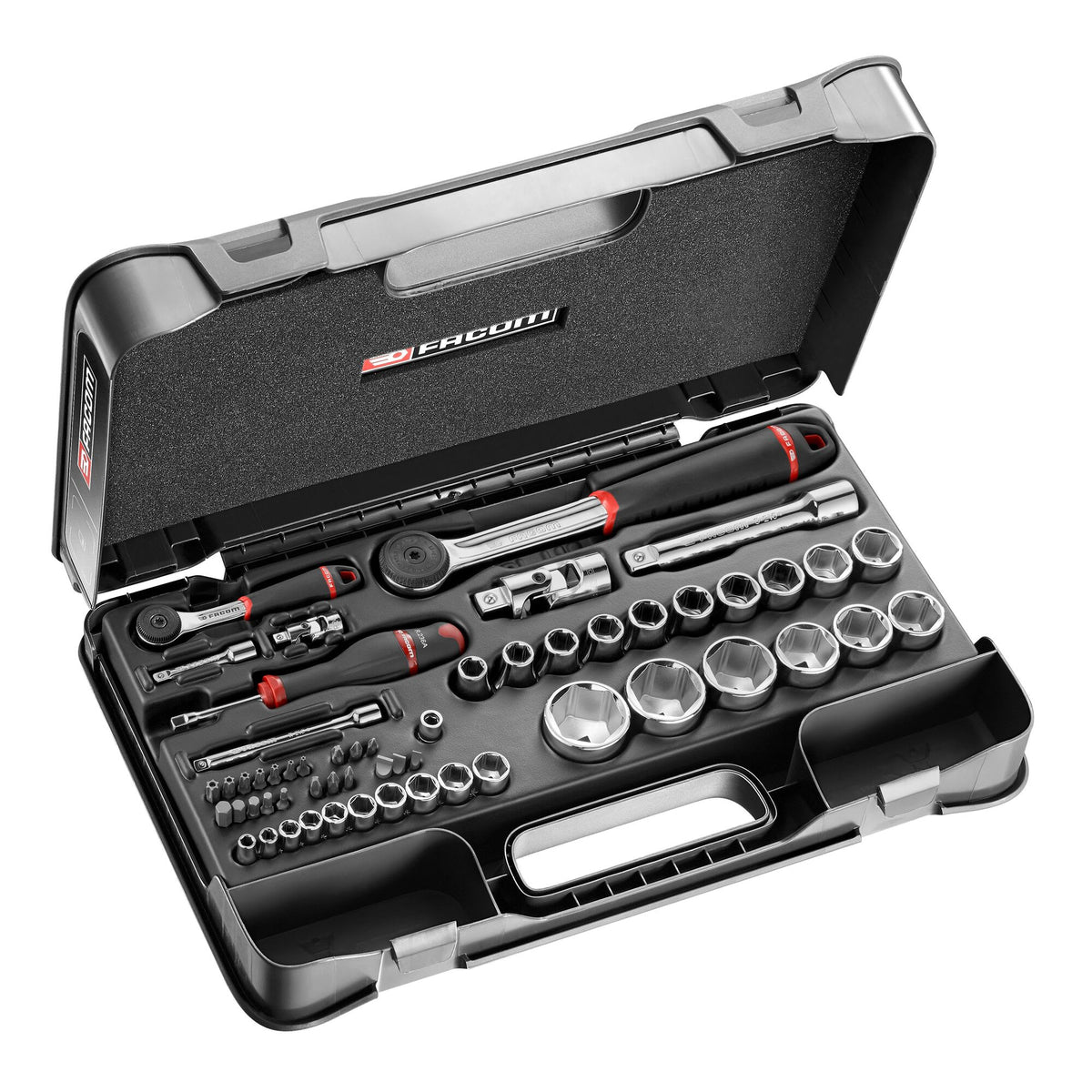 Facom 55-Piece 1/2 in;1/4 in Metric Socket Set