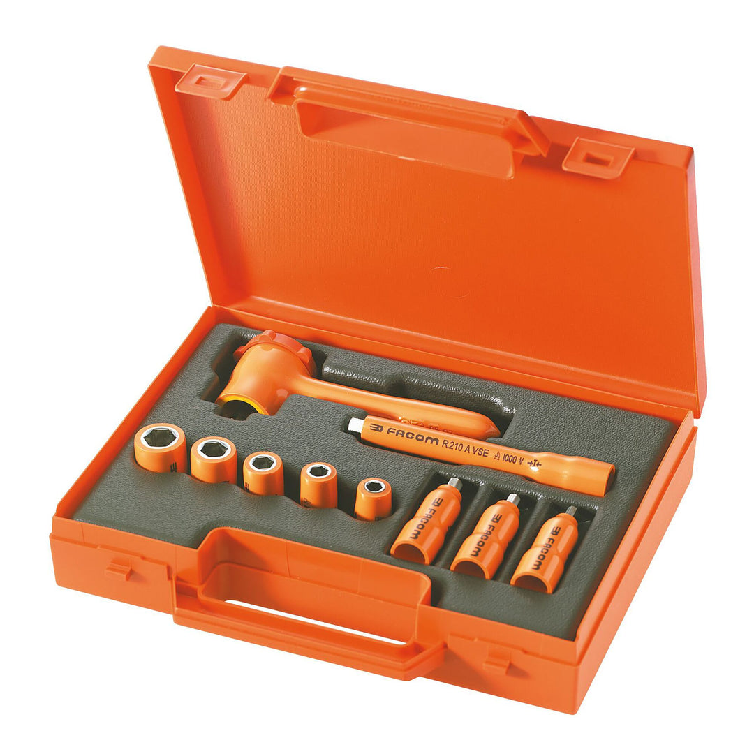 Facom 10-Piece 1/4 in 6 Point Insulated Tool Set VDE/1000V Approved