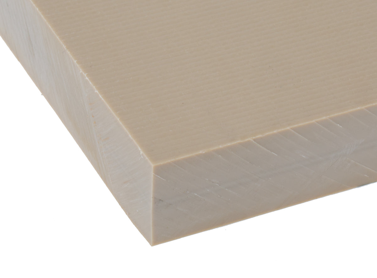 TieDex UK Beige Polyetheretherketone Plastic Sheet, 300 mm x 245mm x 16 mm
