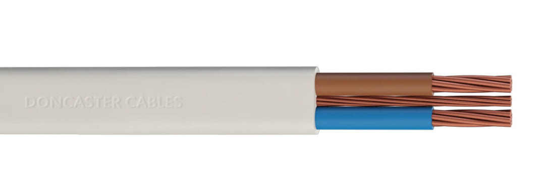 TieDex UK 3 Core Mains Power Cable, White 6mm² 85 °C, 50 m Thermoplastic