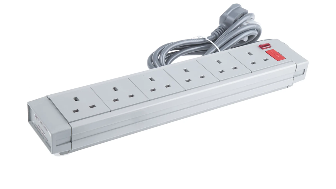 TieDex UK 2 m 6 Socket Type G Extension Lead Power Strips, 230V ac