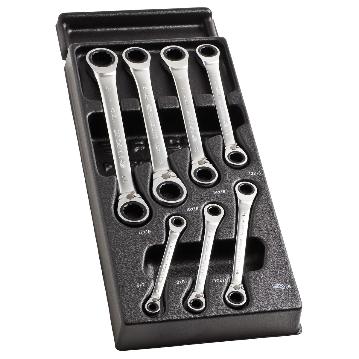 Facom 7-Piece Ring Spanner Set, 13 in, 9 in, 17 in, 7 in, 15 in, 12 in, 10 in, 16 in, 19 in, 11 in, 8 in, 18 in, 6 in