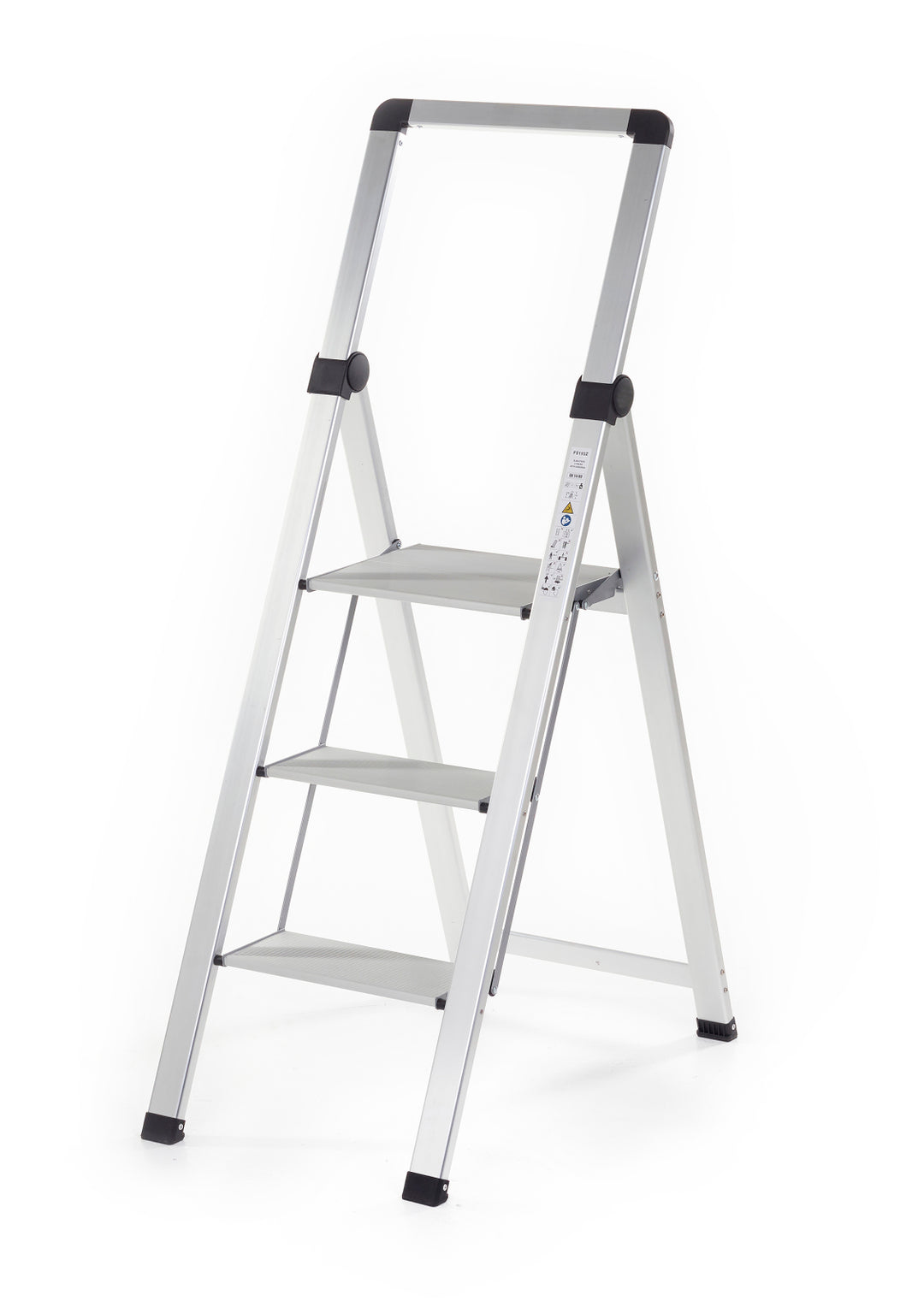 TieDex UK 3 Tread Aluminium Steps 680mm Platform Height, Silver