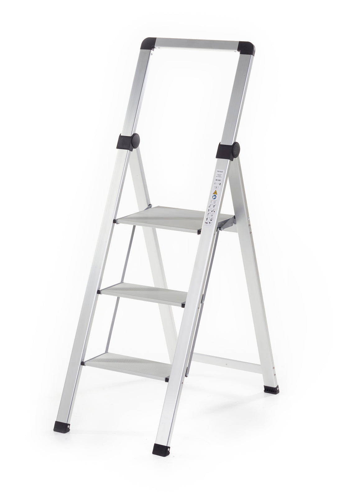 TieDex UK 3 Tread Aluminium Steps 680mm Platform Height, Silver