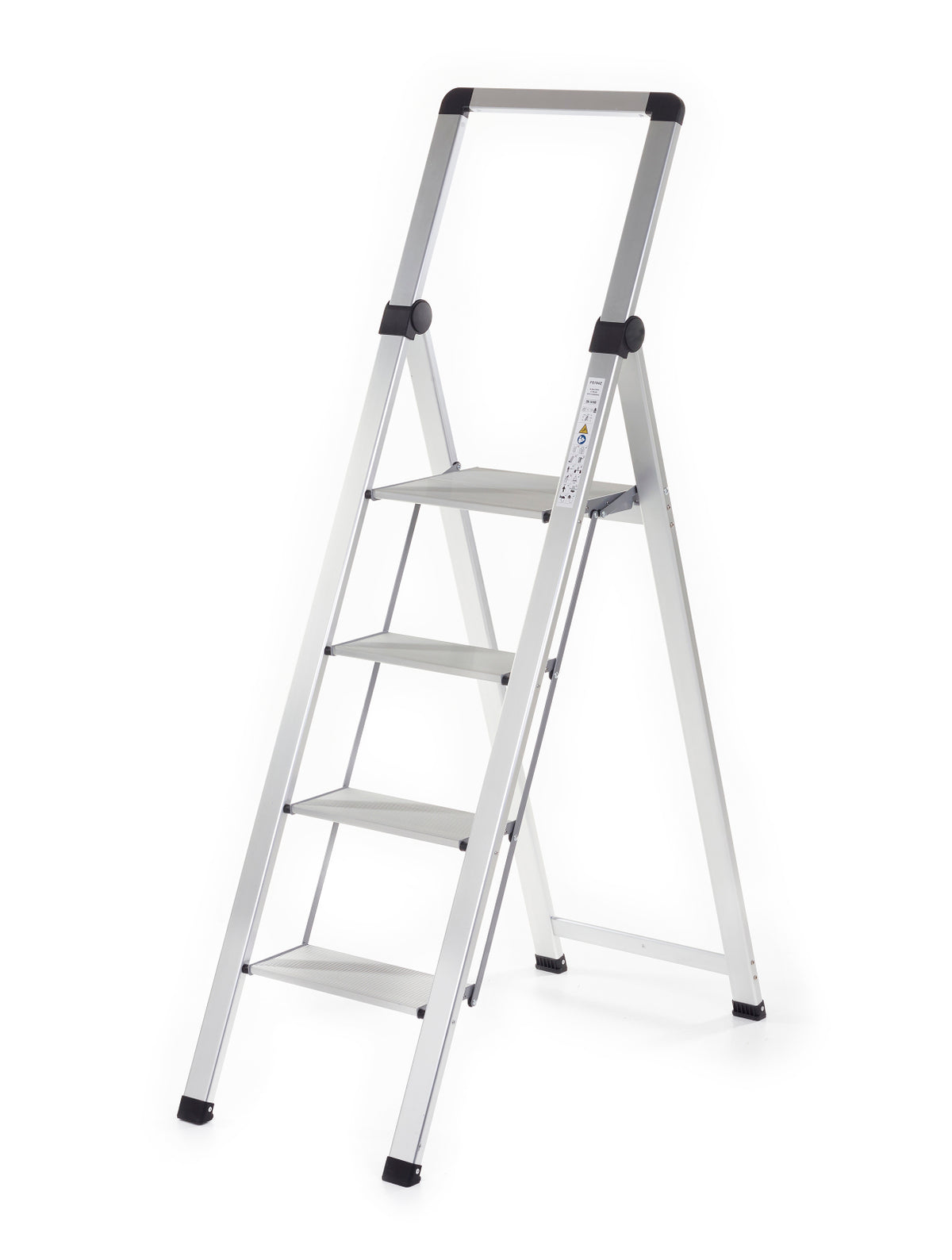 TieDex UK 4 Tread Aluminium Steps 1.51m Platform Height, Silver
