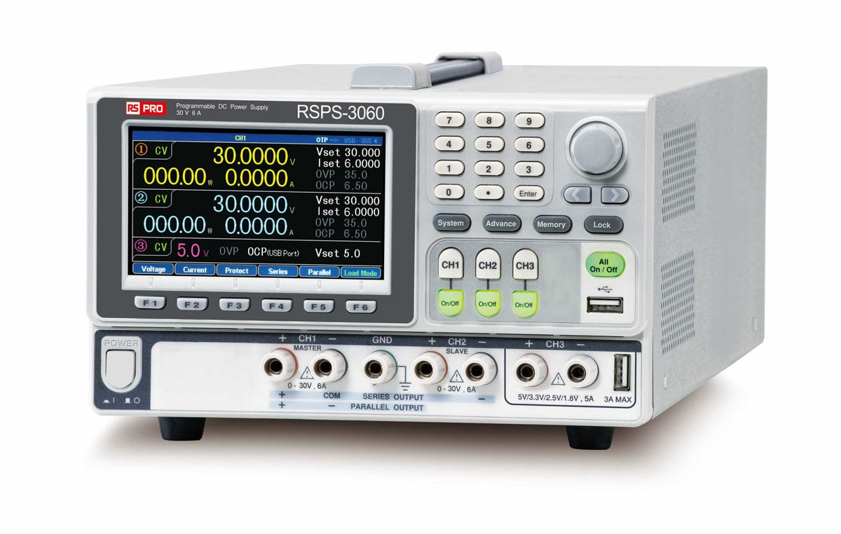 TieDex UK Analogue Bench Power Supply, 3-Output 0 V to 30V, 385 W, 6 A Max