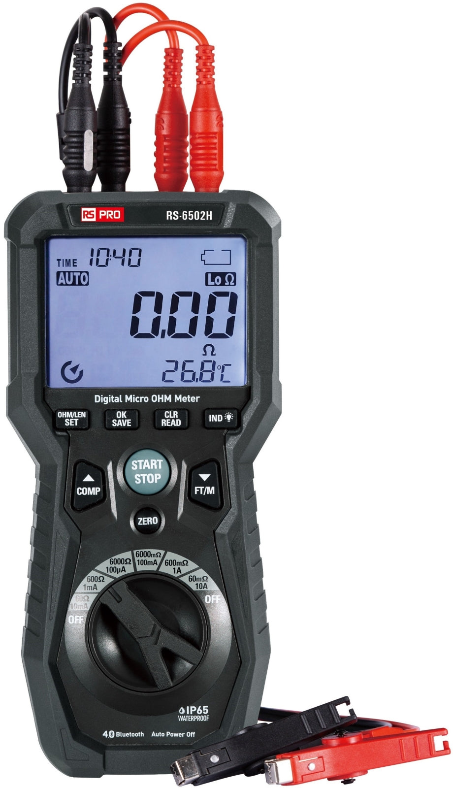 TieDex UK RS-6202H Handheld Ohmmeter, 6000 Max, 4 Wire
