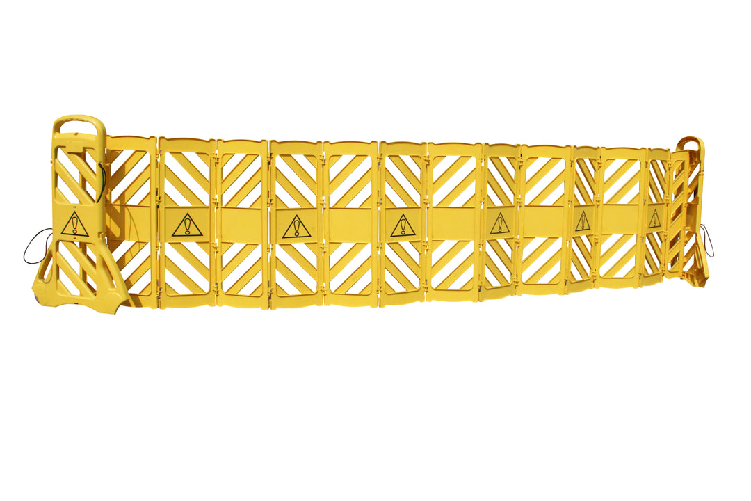 TieDex UK Yellow Safety Barrier, High Density Polyethylene, Extendable Barrier