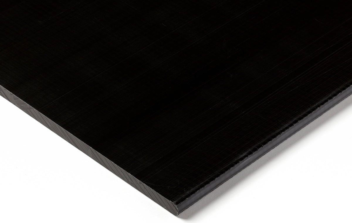 TieDex UK Black POM Plastic Sheet, 500 mm x 300mm x 40 mm