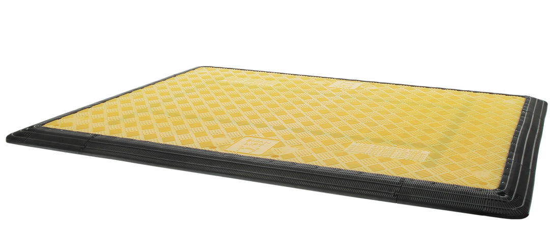 TieDex UK Yellow Anti-Slip Steel, Polypropylene Pavement Plate Raised Texture Finish 1.62 m x 1.22m