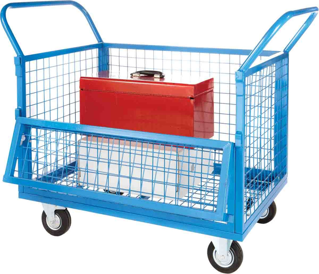 TieDex UK 1 Steel 2 Fixed + 2 Swivel Trolley, 900 mm, 250 kg Load, 600 mm