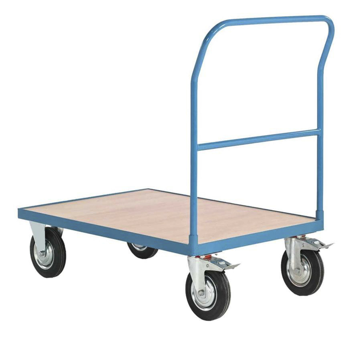 TieDex UK Flatbed Wood Platform Trolley, 500 kg Load, 880 mm 1m, 700 mm